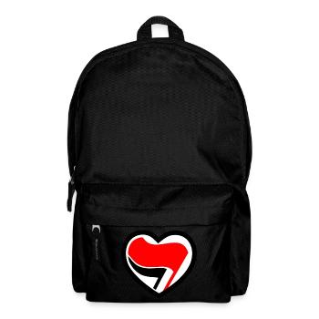 Antifa Logo in Herzform - Rucksack - Schwarz - Vorne