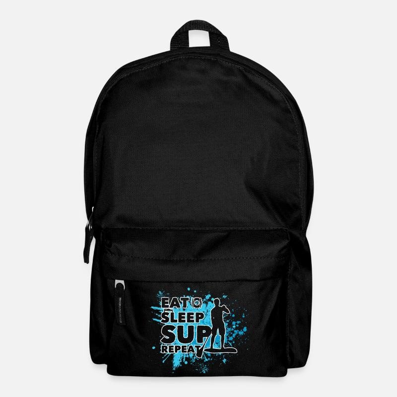 Eat. Sleep. SUP. Repeat Geschenk Stand Up Paddler - Rucksack - Schwarz