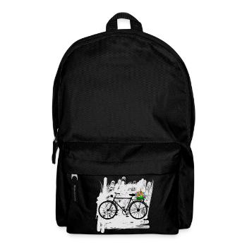 bicycle flowers cyclist - Backpack - black - Front