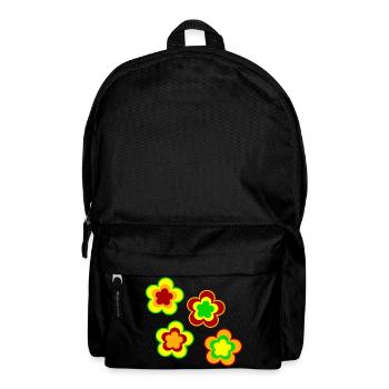 des années 70 motif de fleur - Sac à dos - noir - Devant