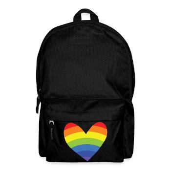 Regenbogen - Herz - Rucksack - Schwarz - Vorne
