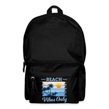 Beach Palm Tree Sunset Design - Backpack - black - Front