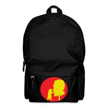Bär und Madroño. Rot und Gelb. Madrid. - Rucksack - Schwarz - Vorne