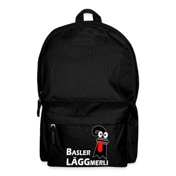 Basler Läggmerli - Frecher Baslerstab mit Zunge - Rucksack - Schwarz - Vorne
