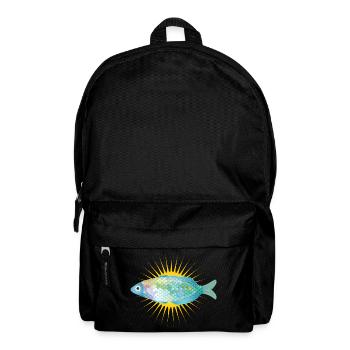 strahlender Fisch in zarten Pastell Farben - Rucksack - Schwarz - Vorne