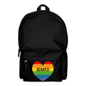 Regenbogenherz Schatzi LGBT lgbtqi queer - Rucksack - Schwarz - Vorne