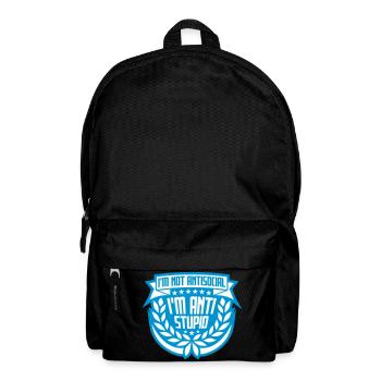 not antisocial anti stupid - Backpack - black - Front