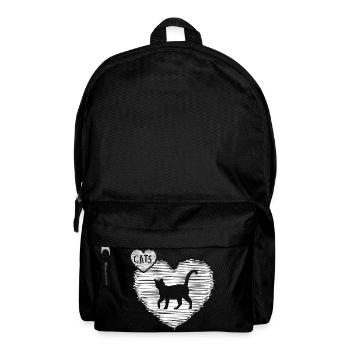 Katze Katzenhaar Mietzekatze "ich liebe katzen" - Rucksack - Schwarz - Vorne