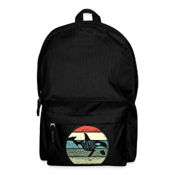 Retro Whale Sunset Circle - Backpack - black - Front