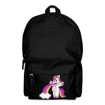 Einhorn Wolken Regenbogen - Rucksack - Schwarz - Vorne