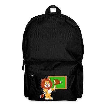 Lion Teacher Pointing Stick School - Backpack - black - Front