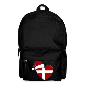 Denmark flag Christmas heart - Backpack - black - Front