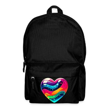 Buntes Herz - Rucksack - Schwarz - Vorne