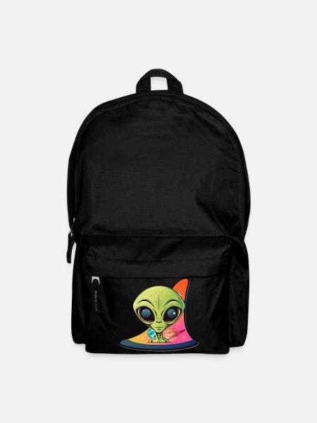Alien Surf im Neonweltraum - Rucksack - Schwarz