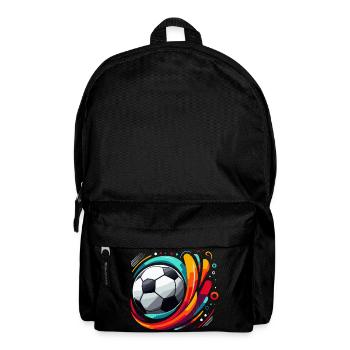 Farbenfroher Fußballwirbel - Rucksack - Schwarz - Vorne