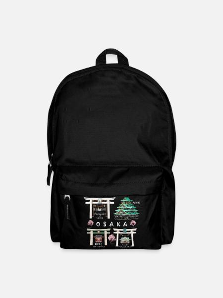 Osaka Burg, Schreine, Tempel Zeichnung, Japan - Rucksack - Schwarz