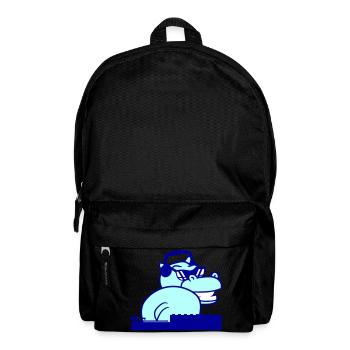 Lustiges DJ Party Nilpferd Grinst Musik Club Spaß - Rucksack - Schwarz - Vorne