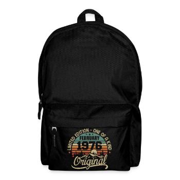 Born In February 1976 Vintage Gift - February 1976 - Backpack - black - Front