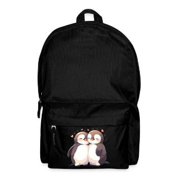 Penguin Heart Love Cute Hug Penguin Love - Backpack - black - Front