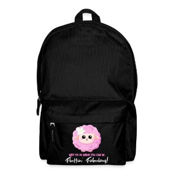 Pink sheep with a positive saying - Be fantastic! - Backpack - black - Front