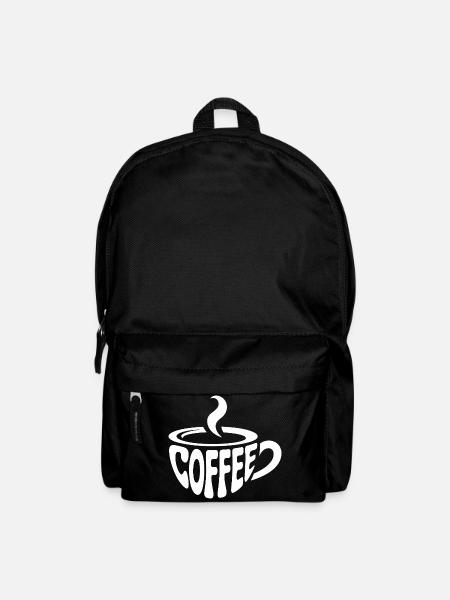 Dämpfende Kaffeetasse Wortkunst - Rucksack - Schwarz