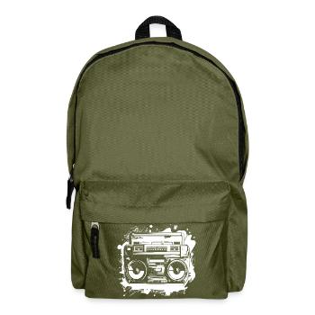 Dessin de musique hip hop - Sac à dos - vert olive - Devant