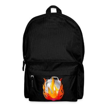 Burning chrome gasoline canister in retro style - Backpack - black - Front