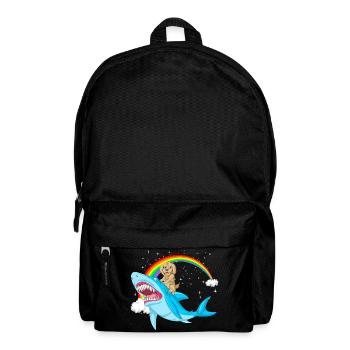 Whimsical Golden doodle and Mythical Shark - Backpack - black - Front