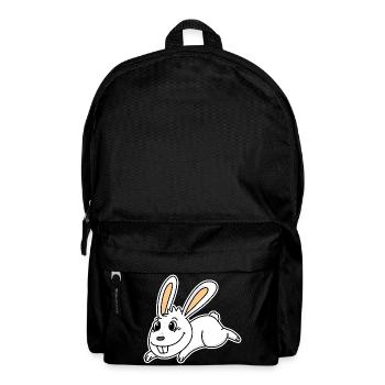 Cute Bunny Illustration Rabbit White - Backpack - black - Front