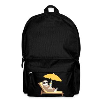 Sloth with sunglasses and cocktail - Backpack - black - Front
