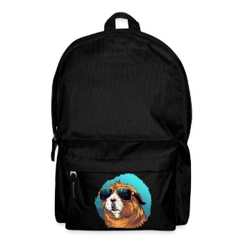 Lässiges Meerschweinchen mit Sonnenbrille - Rucksack - Schwarz - Vorne