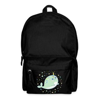 Cute Narwhal Whale Unicorn Kawaii Pastel Colors - Backpack - black - Front