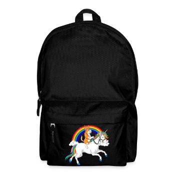 Corgi reitet Einhorn - Rucksack - Schwarz - Vorne