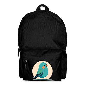 Petit oiseau vert-bleu - Sac à dos - noir - Devant
