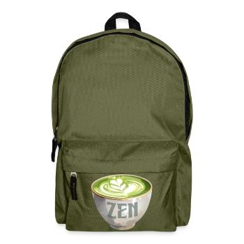 Zen Matcha Latte Watercolour - Backpack - olive green - Front