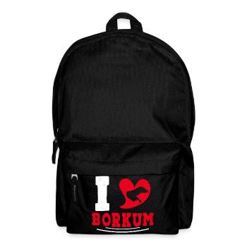 Borkumer Insel I LOVE BORKUM Lustiges - Rucksack - Schwarz - Vorne