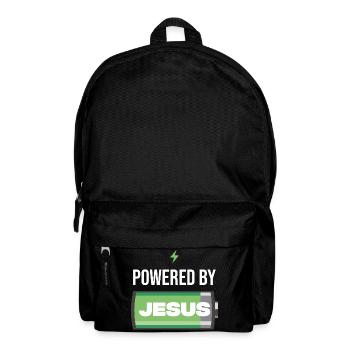 Power by Jesus Batterie-Illustration - Rucksack - Schwarz - Vorne