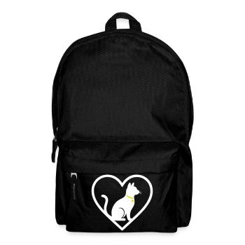 Chat Coeur Silhouette Mignon Cadeau d’Amoureux des Animaux - Sac à dos - noir - Devant