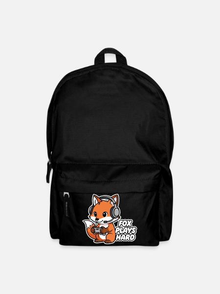 Fuchs mit Headset Spielheld - Rucksack - Schwarz