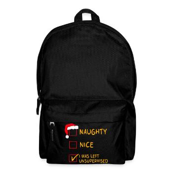 Naughty Nice – Ich wurde zu Weihnachten unbeaufsichtigt gelassen - Rucksack - Schwarz - Vorne