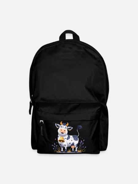 Vache drôle avec la clochette - Sac à dos - noir