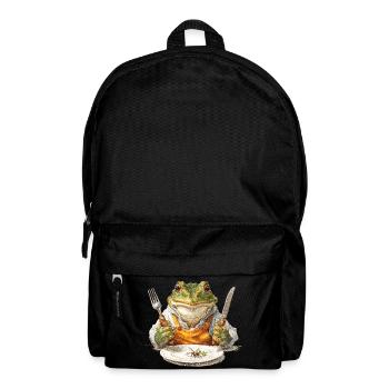 Frog chef with fork and knife - Backpack - black - Front