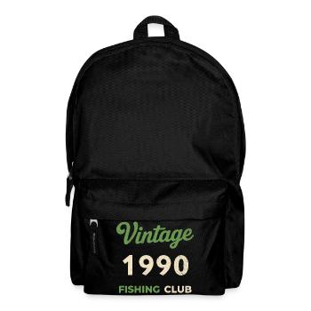 Vintage 1990 – Fishing Club Retro Geburtsjahr - Rucksack - Schwarz - Vorne