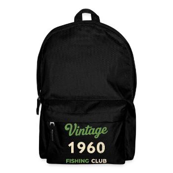Vintage 1960 – Fishing Club Retro Geburtsjahr - Rucksack - Schwarz - Vorne