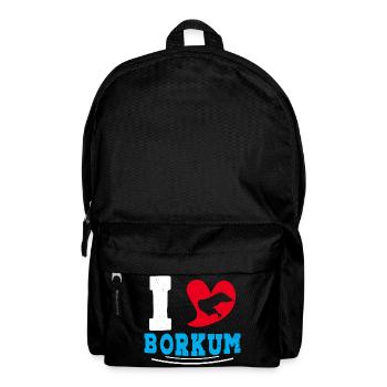 Borkumer Insel I LOVE BORKUM Lustiges - Rucksack - Schwarz - Vorne