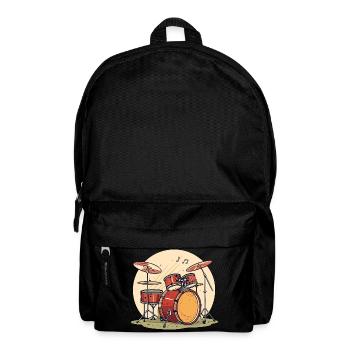 Schlagzeug Set in Wasserfarben Musik Instrumente - Rucksack - Schwarz - Vorne