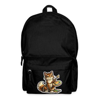 Cat Artist Brush Poetry - Backpack - black - Front