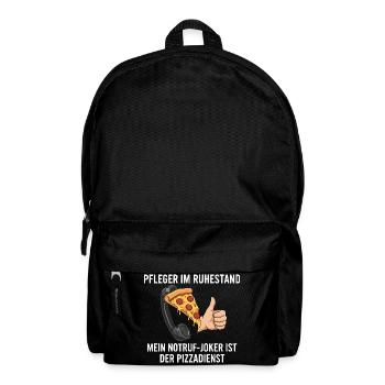 Rentner Notruf Pizzadienst - Rucksack - Schwarz - Vorne