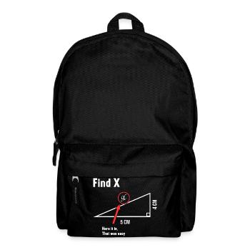 Find X Math Lover Mathematician Math Teacher - Backpack - black - Front