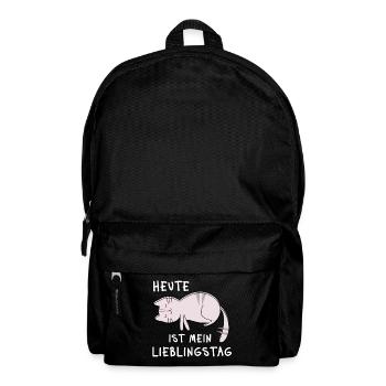 Heute ist mein Lieblingstag – Schlaf Katzen Spruch - Rucksack - Schwarz - Vorne